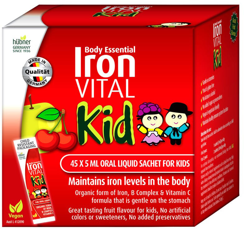 Silicea Body Essential Iron VITAL Kid (5mg Iron) Sachets 5ml x 45 Pack