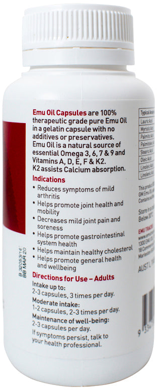 Emu Tracks Emu Oil 100 Capsules