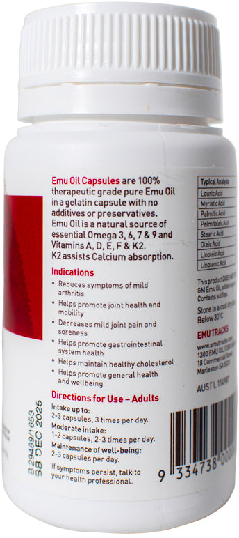 Emu Tracks Emu Oil 60 Capsules