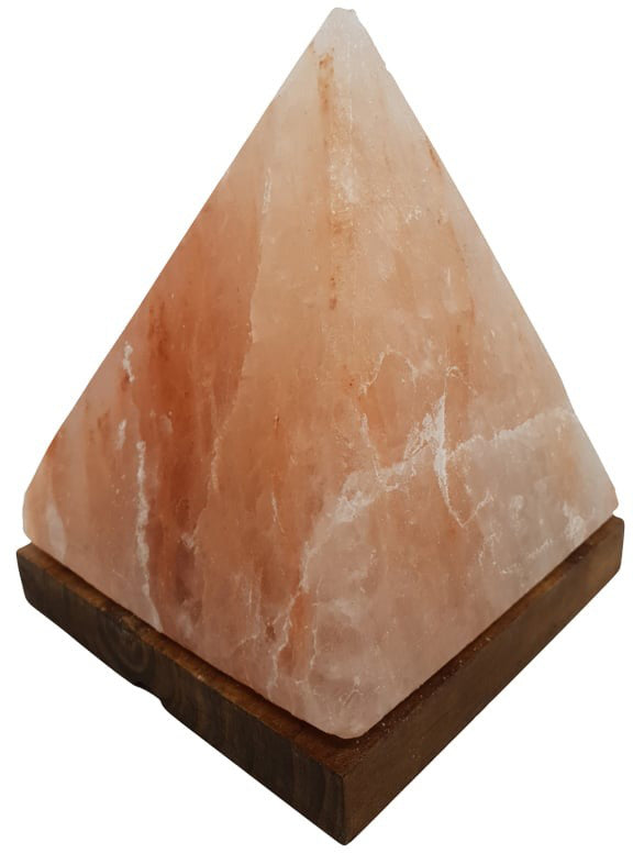 SaltCo Salt Crystal Lamp Pyramid Wooden Base