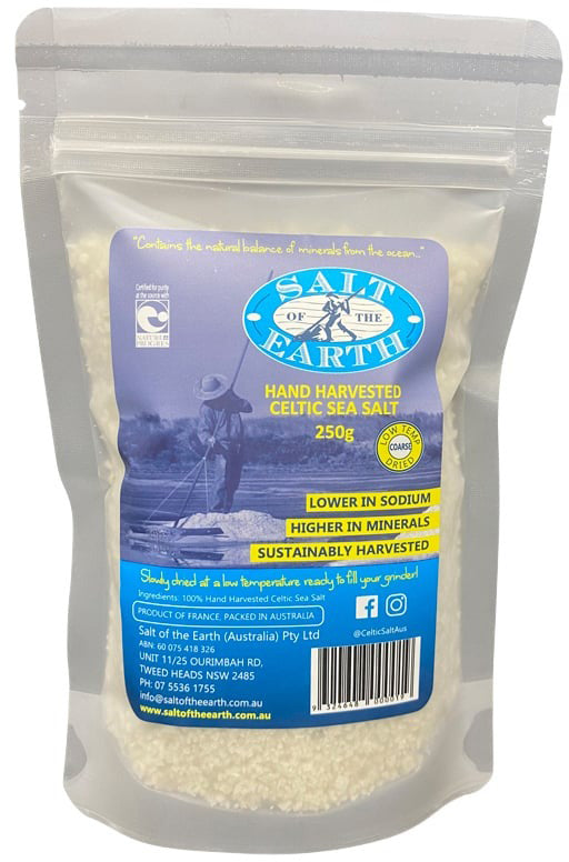 Salt Of The Earth Hand Harvested Celtic Sea Salt Pre-Dried Coarse 250g