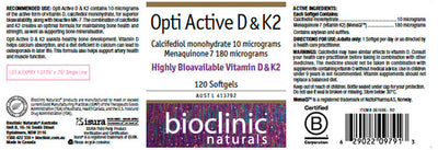 Bioclinic Naturals Opti Active D & K2 120c