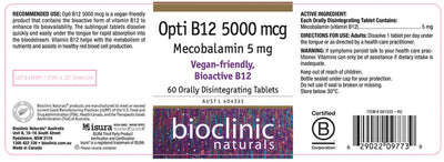 Bioclinic Naturals Opti B12 5000mcg Orally Disintegrating 60t