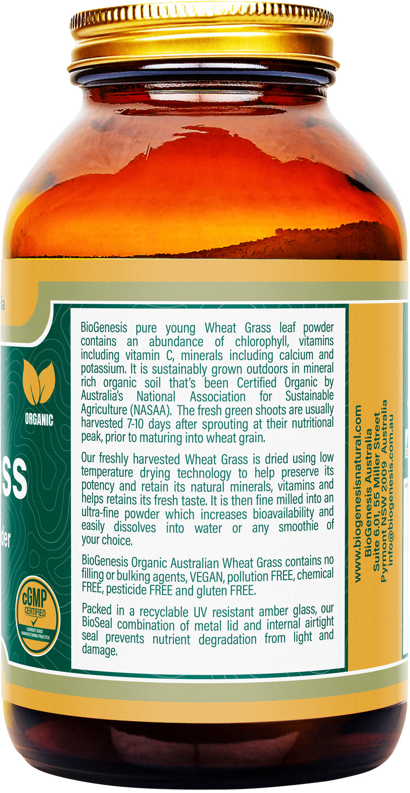 BioGenesis Organic Wheat Grass 150G Powder