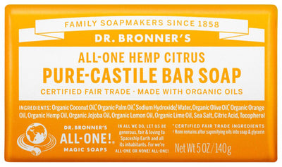 Dr. Bronner's Pure-Castile Bar Soap (Hemp All-One) 140g