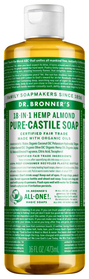 Dr. Bronner's Pure-Castile Soap Liquid (Hemp 18-in-1) 473ml