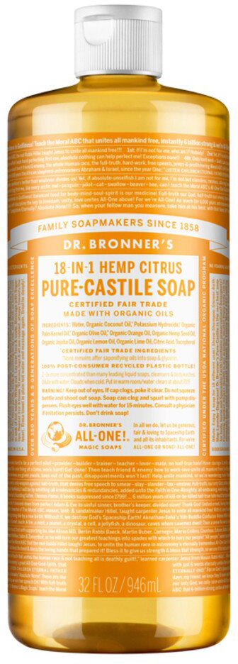 Dr. Bronner's Pure-Castile Soap Liquid (Hemp 18-in-1) 946ml