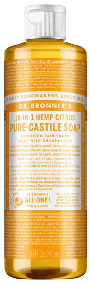 Dr. Bronner's Pure-Castile Soap Liquid (Hemp 18-in-1) 473ml