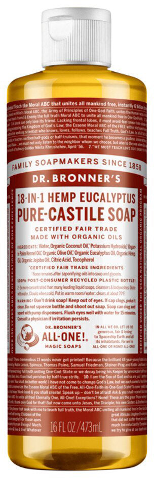 Dr. Bronner's Pure-Castile Soap Liquid (Hemp 18-in-1) 473ml