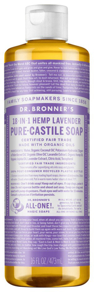 Dr. Bronner's Pure-Castile Soap Liquid (Hemp 18-in-1) 473ml