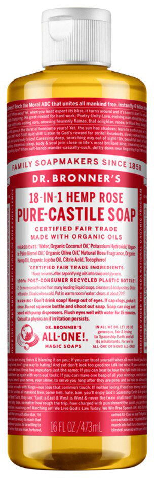 Dr. Bronner's Pure-Castile Soap Liquid (Hemp 18-in-1) 473ml