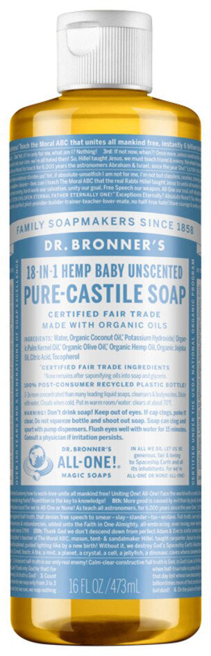 Dr. Bronner's Pure-Castile Soap Liquid (Hemp 18-in-1) 473ml