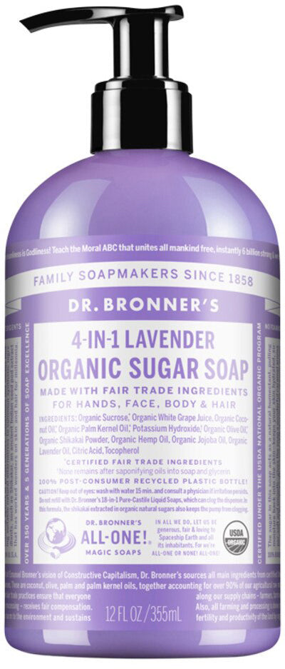 Dr. Bronner's Organic Sugar Soap 4-in-1 (Pump) 355ml