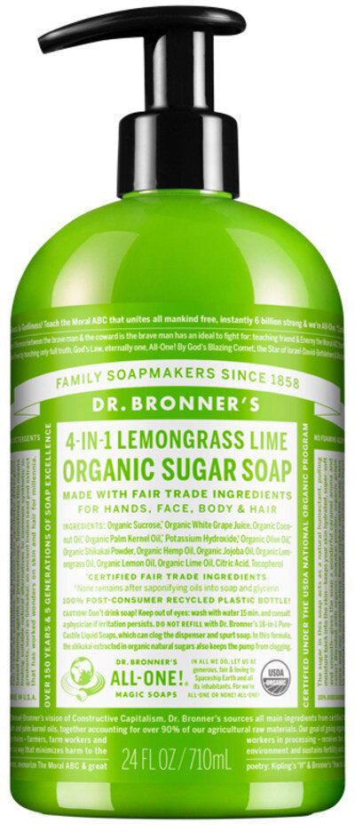 Dr. Bronner's Organic Sugar Soap 4-in-1 (Pump) 710ml