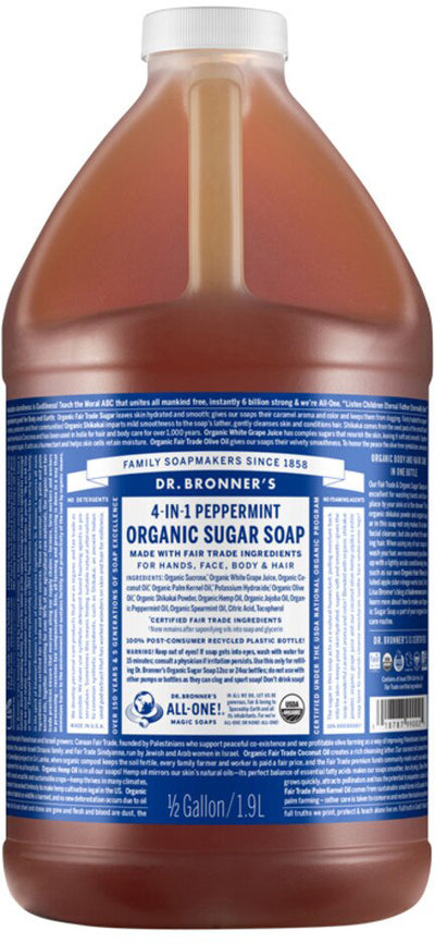 Dr. Bronner's Organic Sugar Soap Refill 4-in-1 (Pump) 1.9L