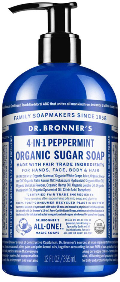 Dr. Bronner's Organic Sugar Soap 4-in-1 (Pump) 355ml