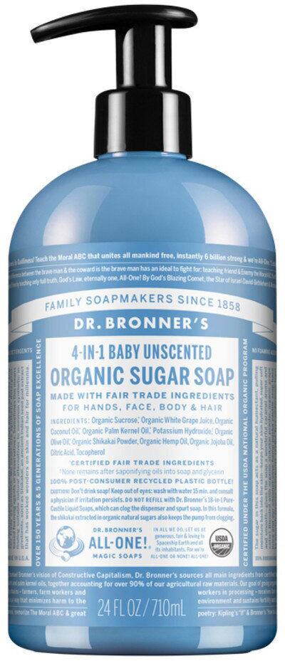 Dr. Bronner's Organic Sugar Soap 4-in-1 (Pump) 710ml