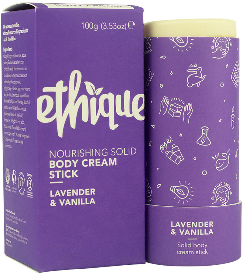 Ethique Body Cream Stick Nourishing Solid Lavender & Vanilla 100g