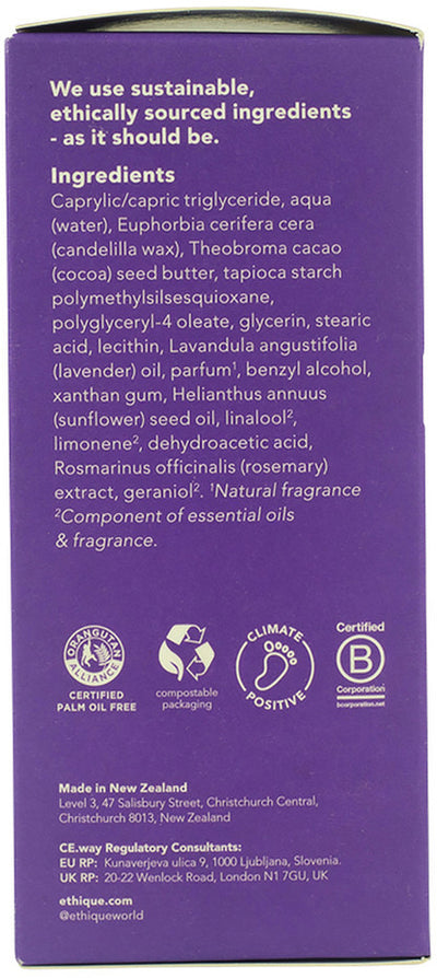 Ethique Body Cream Stick Nourishing Solid Lavender & Vanilla 100g