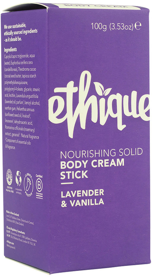 Ethique Body Cream Stick Nourishing Solid Lavender & Vanilla 100g