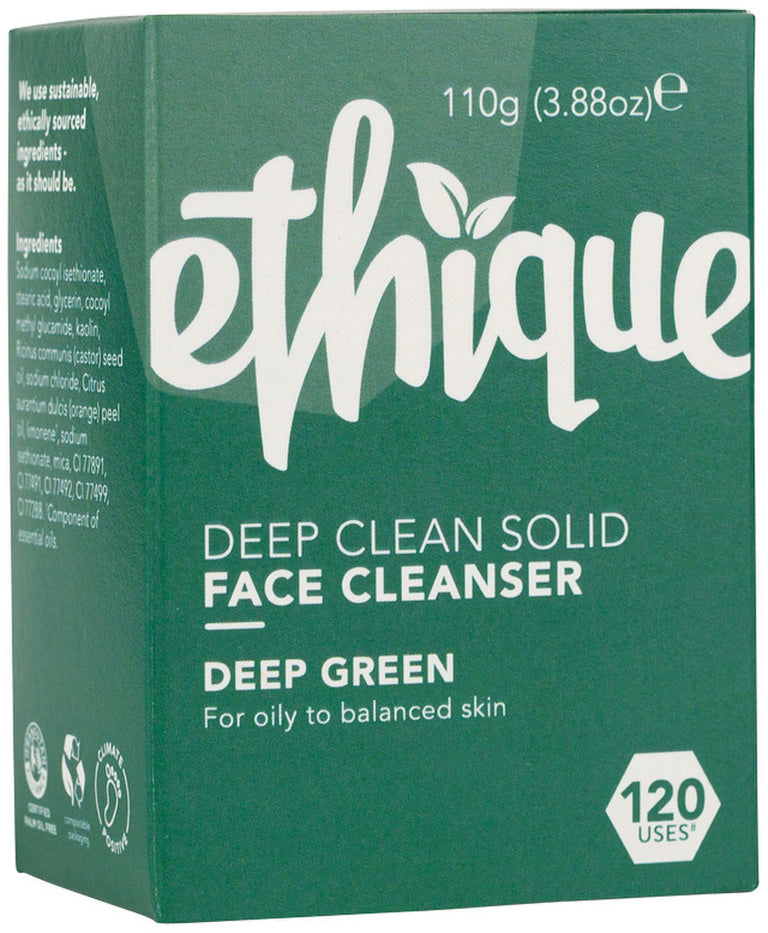 Ethique Bar Face Cleanser Deep Clean Solid Deep Green (For Oily To Balanced) 110g