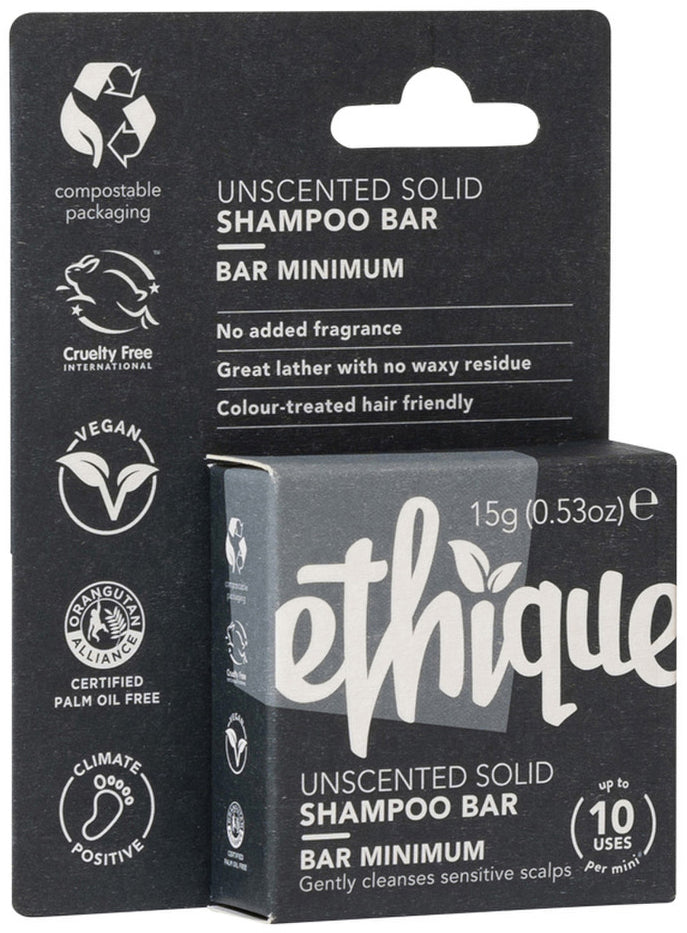 Ethique Bar Shampoo Solid Bar Minimum (Gently Cleanses Sensitive Scalps) Unscented 15g