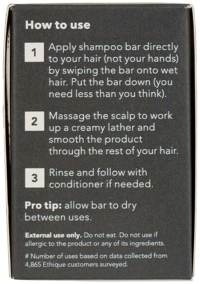 Ethique Bar Shampoo Solid Bar Minimum (Gently Cleanses Sensitive Scalps) Unscented 110g