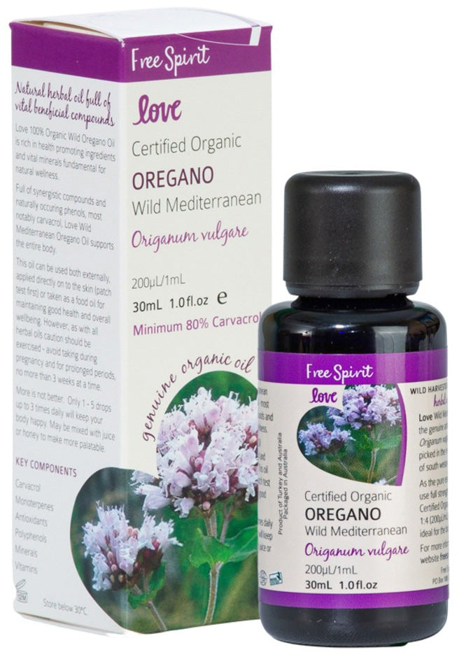 Byron Bay (Free Spirit) Love Oils Organic Oregano (Wild Mediterranean) Oil 30ml