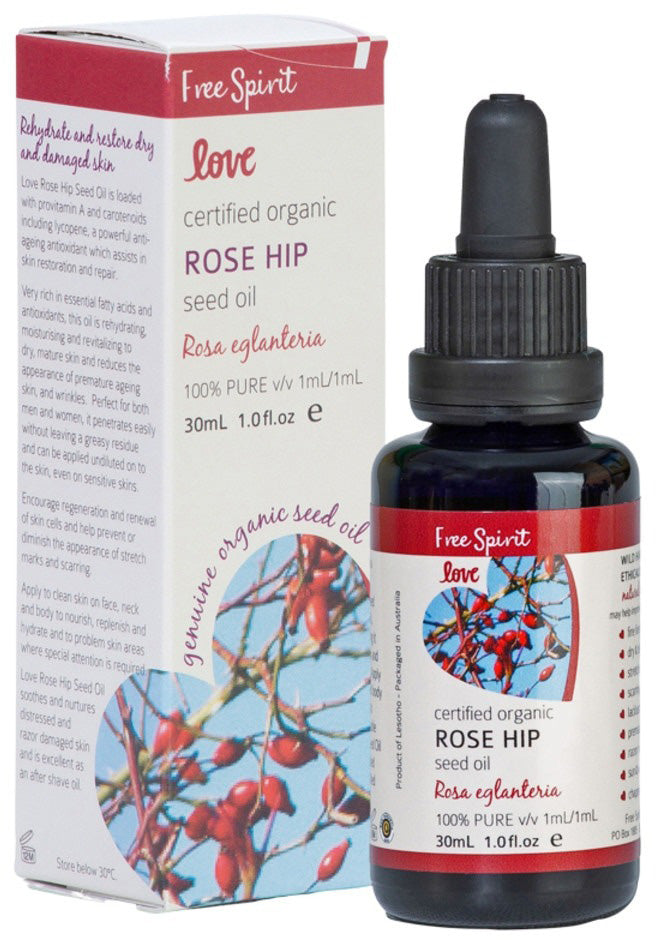 Byron Bay (Free Spirit) Love Oils Organic Rose Hip Seed Oil 30ml