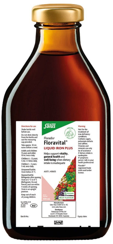 Floradix (by Salus) Floravital (Liquid Iron Plus) Oral Liquid 500ml