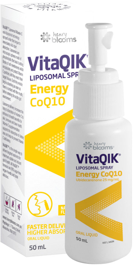 Henry Blooms VitaQIK Liposomal Spray Energy CoQ10 Oral Liquid 50ml