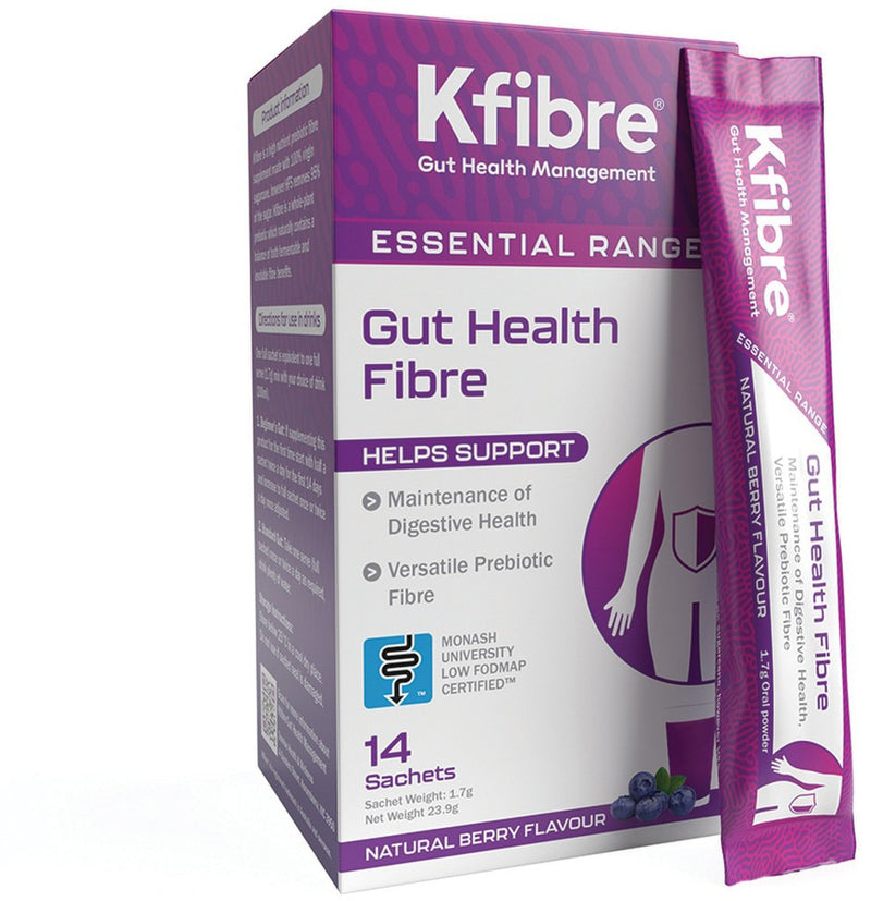 Kfibre Essential Gut Health Fibre Natural Berry Sachets 2.2g x 14 Pack