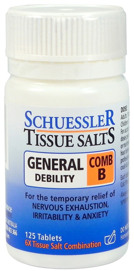 Martin & Pleasance Schuessler Tissue Salts Comb B (General Debility) 125 Tablets