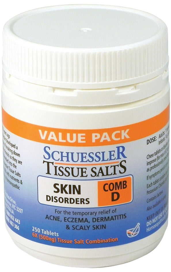 Martin & Pleasance Schuessler Tissue Salts Comb D (Skin Disorders) 250 Tablets