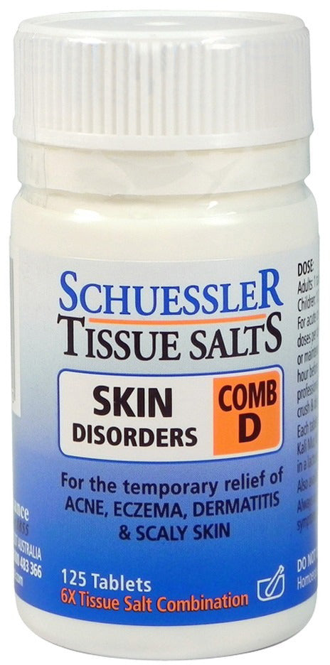 Martin & Pleasance Schuessler Tissue Salts Comb D (Skin Disorders) 125 Tablets