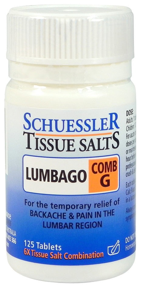 Martin & Pleasance Schuessler Tissue Salts Comb G (Lumbago) 125 Tablets