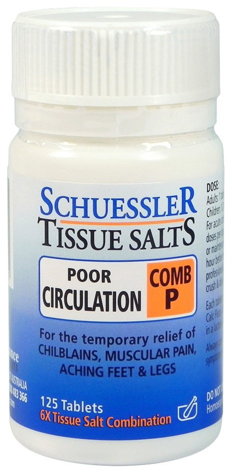 Martin & Pleasance Schuessler Tissue Salts Comb P (Poor Circulation) 125 Tablets