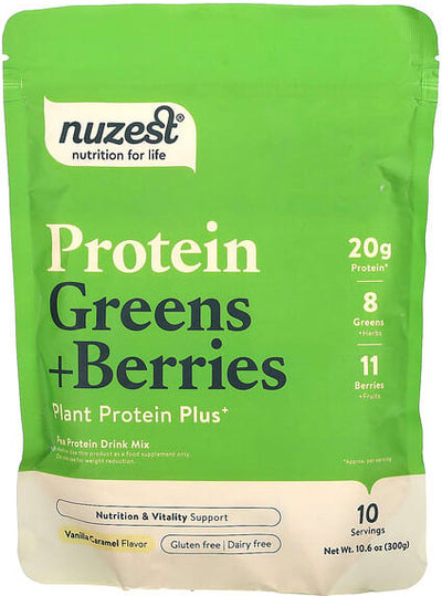 Nuzest, Protein, Greens + Berries, Cocoa, 10.6 oz (300 g)