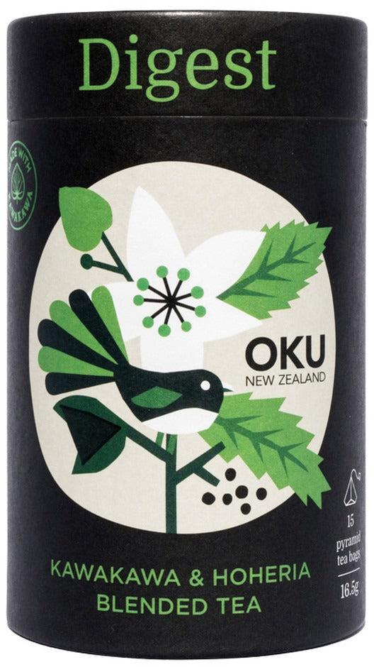 OKU New Zealand Digest Kawakawa & Peppermint Blended Tea X 15 Tea Bags