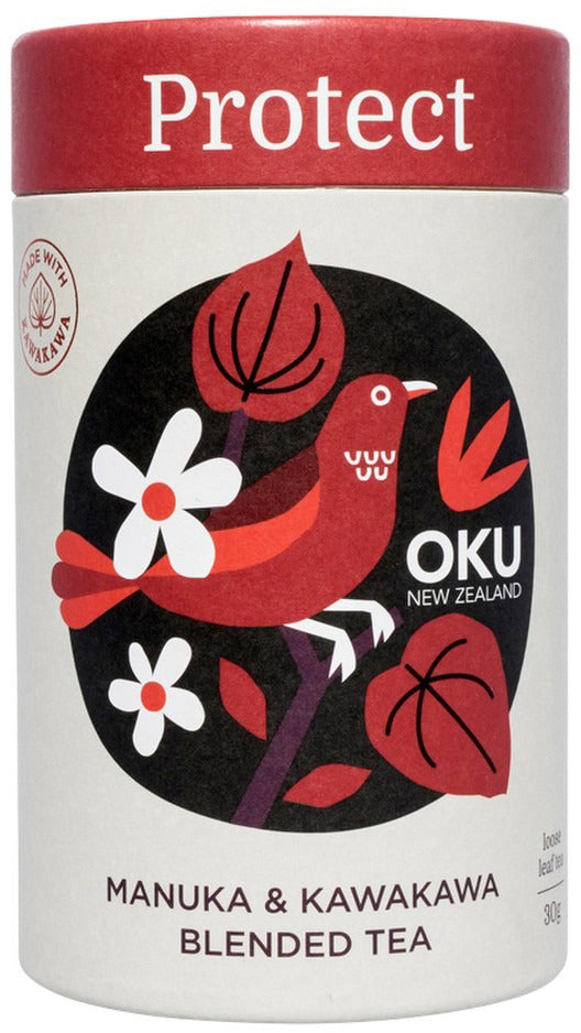 OKU New Zealand Protect Manuka & Kawakawa Blended Tea Loose Leaf 30g