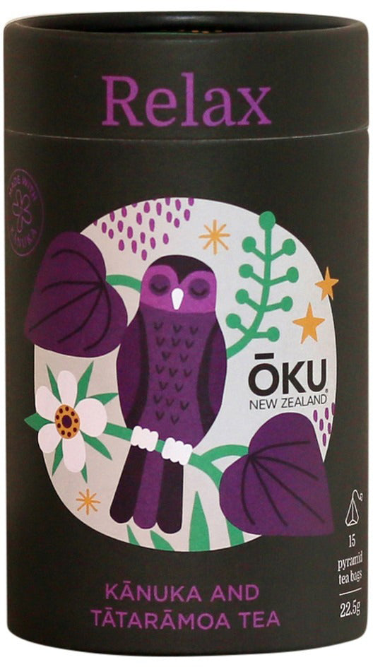 OKU New Zealand Relax Kanuka & Chamomile Blended Tea X 15 Tea Bags