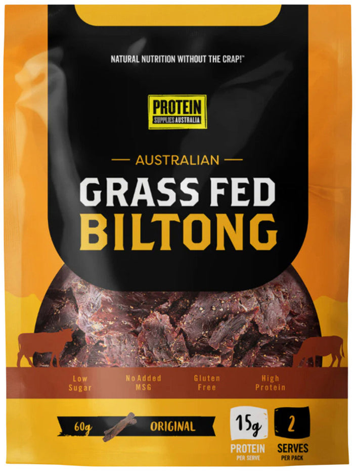 Protein Supplies Australia Australian Grass Fed Biltong Beef Original 60g