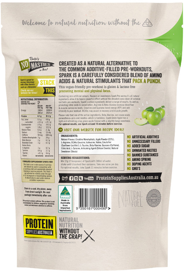 Protein Supplies Australia Spark Green Apple 250g