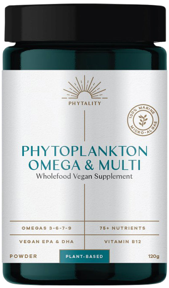 Phytality Phytoplankton Omega & Multi (Wholefood Vegan Supplement) Powder 120g