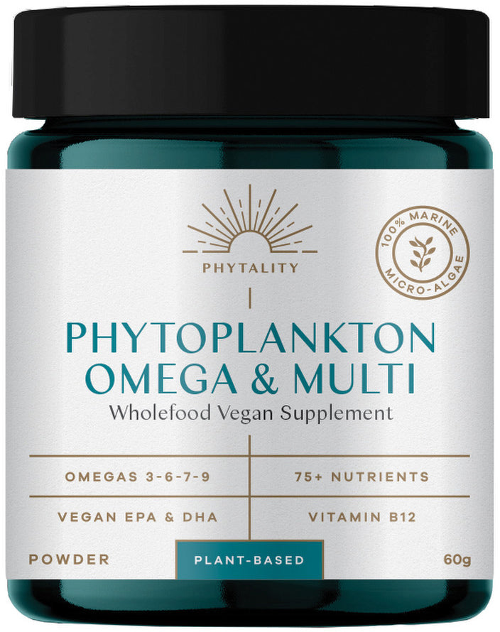 Phytality Phytoplankton Omega & Multi (Wholefood Vegan Supplement) Powder 60g