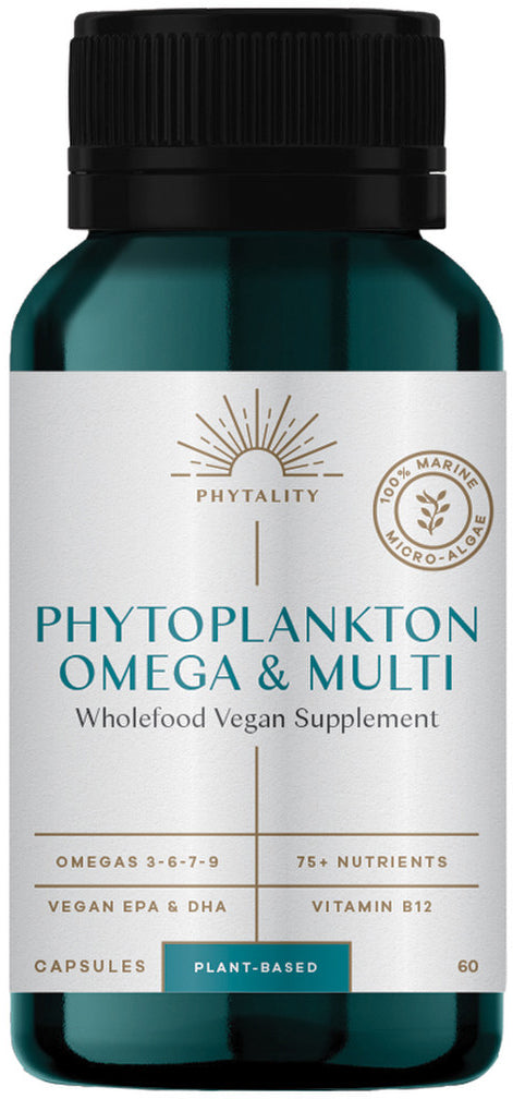 Phytality Phytoplankton Omega & Multi (Wholefood Vegan Supplement) 60c