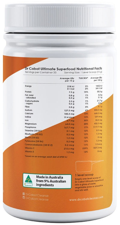 Cabot Health Dr Cabot Ultimate Superfood 500g