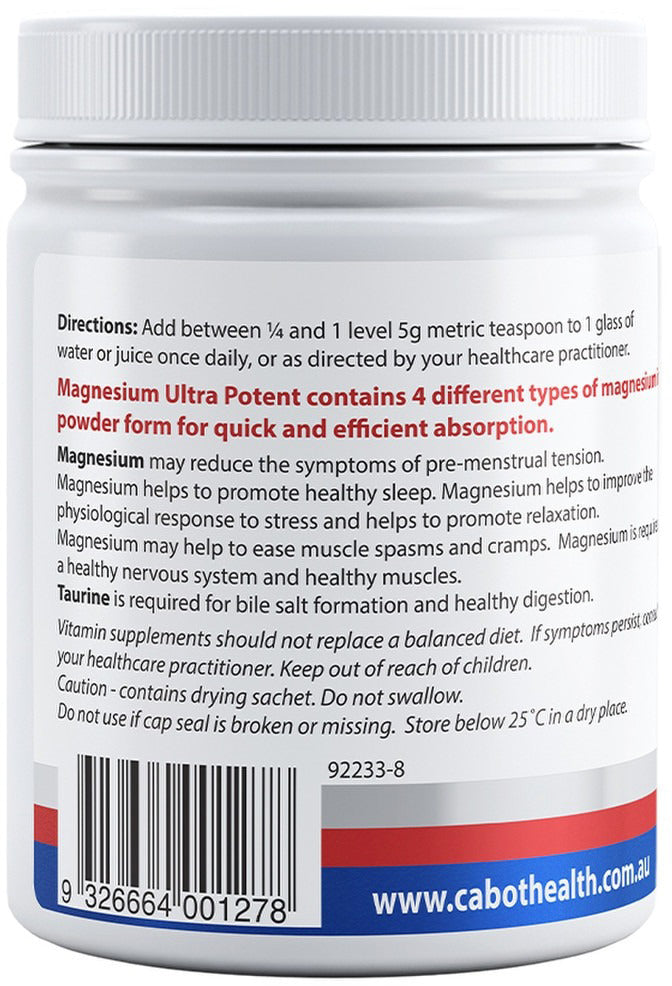 Cabot Health Magnesium Ultra Potent Citrus Powder 465g