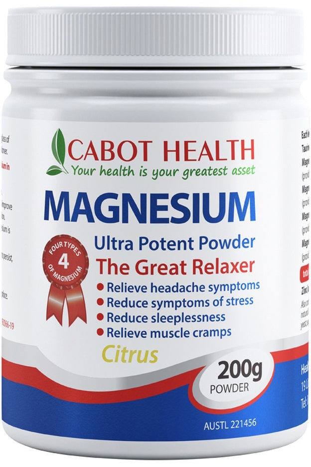 Cabot Health Magnesium Ultra Potent Citrus Powder 200g