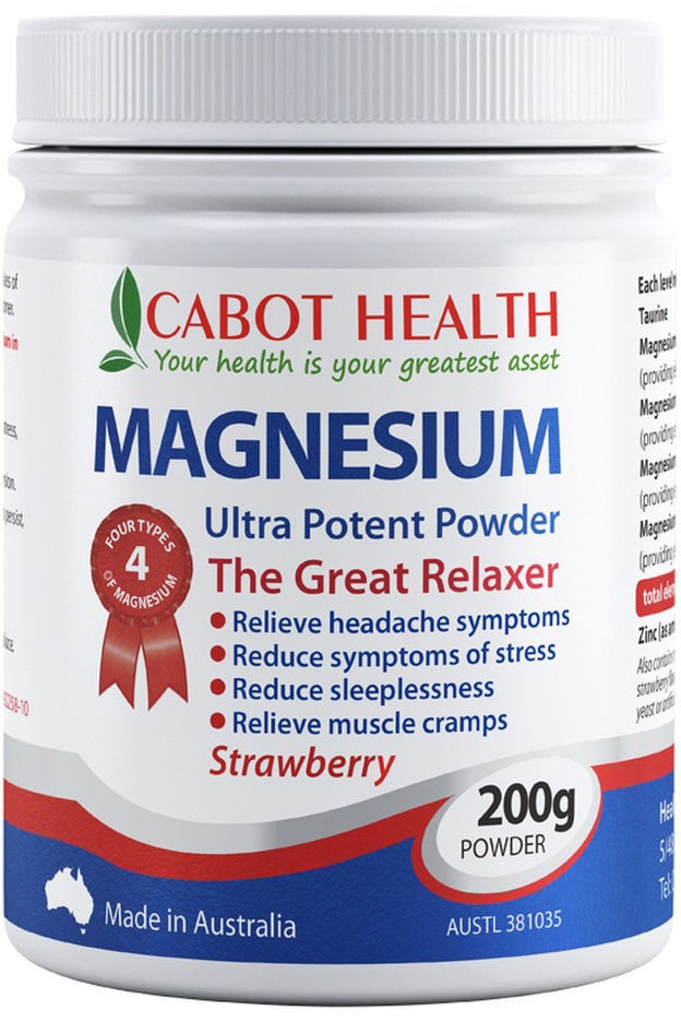 Cabot Health Magnesium Ultra Potent Strawberry Powder 200g